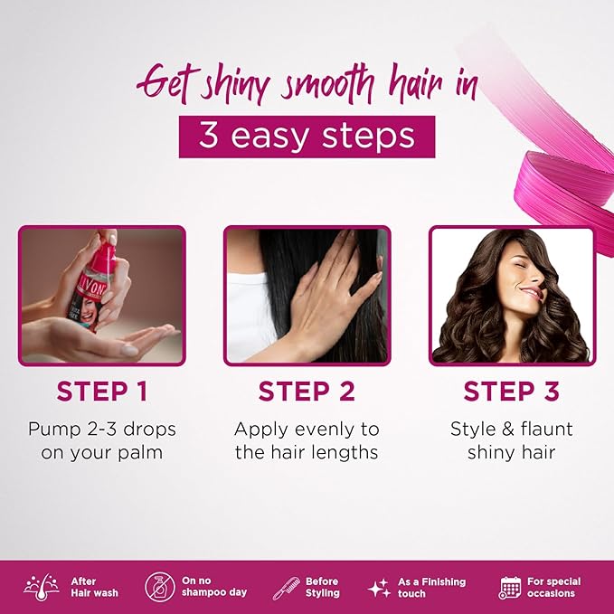 Livon Hair Serum for Men & Women | Frizz-free, stronger and shinier hair | Sulphate & Paraben free| For All Hair Types | Lightweight & Non Greasy | Enriched with Argan Oil & Vitamin E | 3.3 Fl.Oz-VivaGrace Women