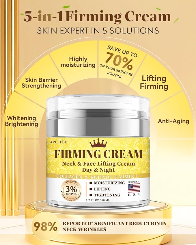 3% Retinol Cream Face Moisturizer, Anti Aging Neck Firming Cream with Collagen, Day & Night Face Cream with Hyaluronic Acid, Lifting & Tightening Wrinkle for Women & Men, 1.7 FL OZ, 3PC-VivaGrace Women