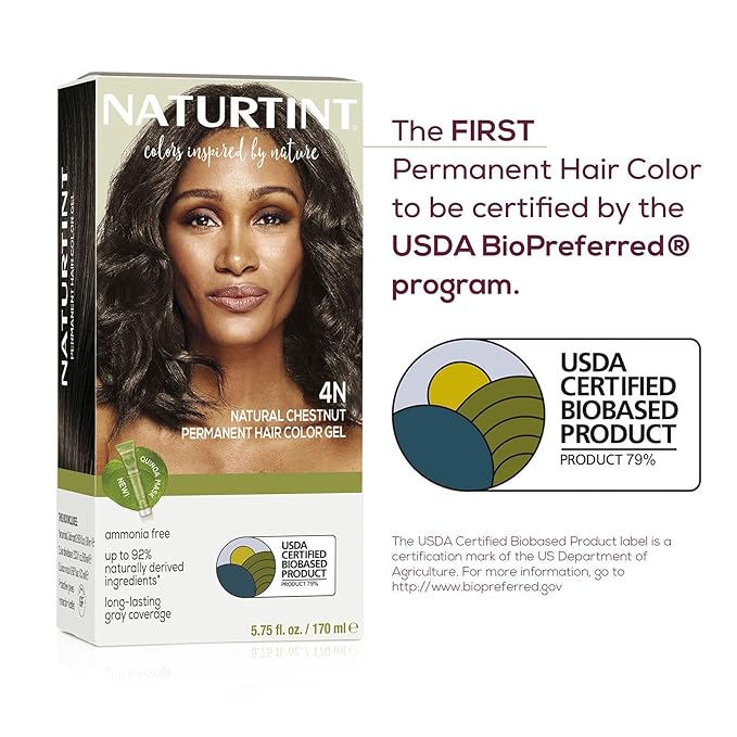 Naturtint 4N Natural Chestnut Permanent Hair Color (Pack of 1), Ammonia Free, Vegan, Cruelty Free, up to 100% Gray Coverage, Long Lasting Results (Packaging may vary)-VivaGrace Women