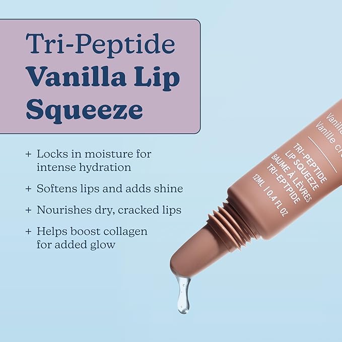 Blume Tri-Peptide Vanilla Lip Balm - Superbalm Lip Moisturizer with Shea Butter and Squalane to Deeply Hydrate & Heal Dry, Cracked Lips - Cruelty Free & Vegan Lip Plumper (0.4 Fl Oz)-VivaGrace Women