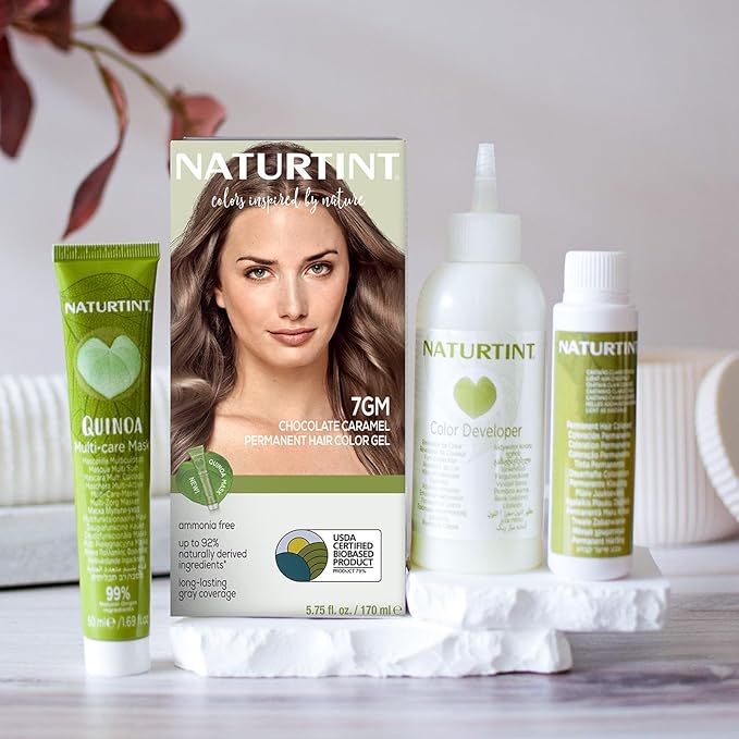 Naturtint 7GM Chocolate Caramel Permanent Hair Color (Pack of 6), Ammonia Free, Vegan, Cruelty Free, up to 100% Gray Coverage, Long Lasting Results (Packaging may vary)-VivaGrace Women