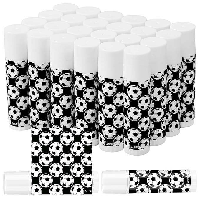 24 Pcs Soccer Lip Balm Soccer Team Gifts Soccer Party Favors Soccer Lip Balm Gift for Soccer Team Soccer Party Guest Supplies-VivaGrace Women