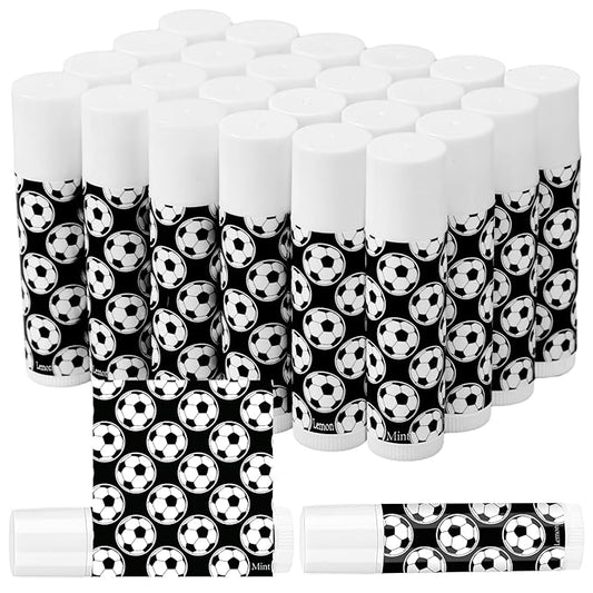 24 Pcs Soccer Lip Balm Soccer Team Gifts Soccer Party Favors Soccer Lip Balm Gift for Soccer Team Soccer Party Guest Supplies-VivaGrace Women