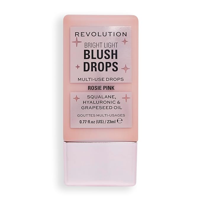 Revolution, Bright Light Blush Drops, Infused with Hyaluronic Acid, Radiant Finish, Pink Rosie, 0.77 Fl. Oz.-VivaGrace Women