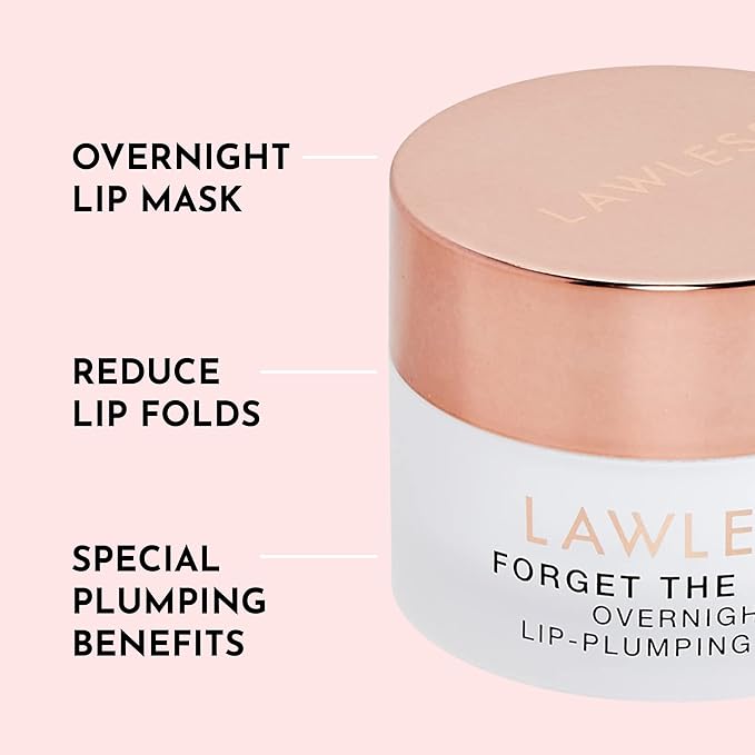 LAWLESS Forget the Filler Lip Mask - Candy Apple - Premium Overnight Lip Plumping Treatment with Natural Ingredients Designed to Plump, Hydrate, and Smooth Lips - 0.28 oz-VivaGrace Women