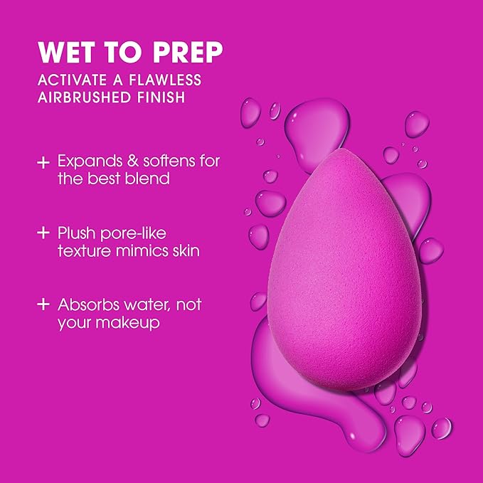 Beautyblender® | Electric Violet Beauty Blender Makeup Sponge, Super-Soft Foam Easily Blends Foundations, Powders & Creams, Made in USA, Reusable, Washable, Streak Free Application, Vegan-VivaGrace Women