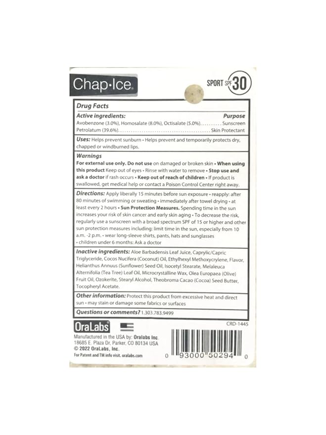 Generic Chap Sport SPF30 TROPICAL COCONUT Ice Lip Balm Stick, 1 Count (Pack of 1)-VivaGrace Women