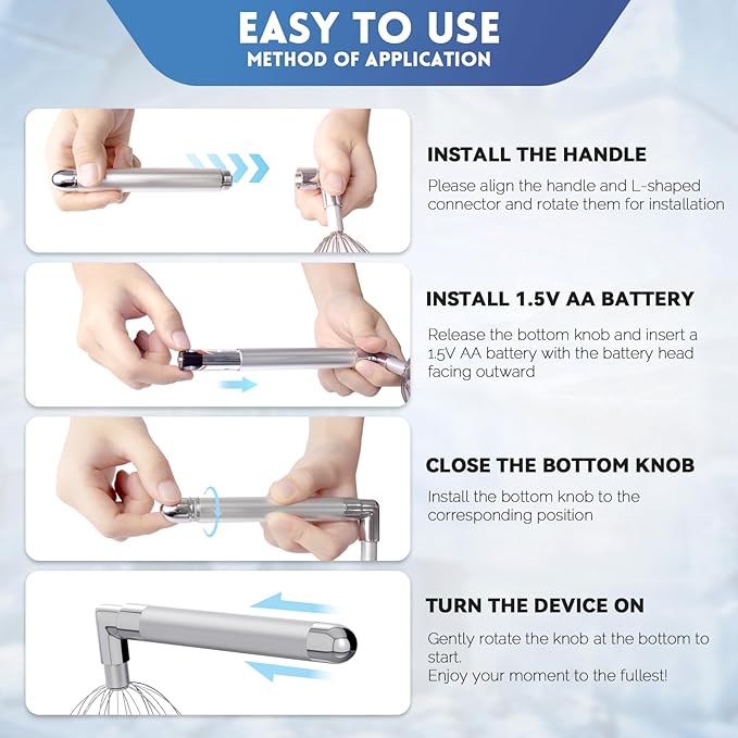 Head Massager Scalp – Electric Scalp Massagers with L-Handle, Waterproof Head Scratchers & Hair Massage Tool with 20 Metal Fingers for Stress Relief and Relaxation-VivaGrace Women