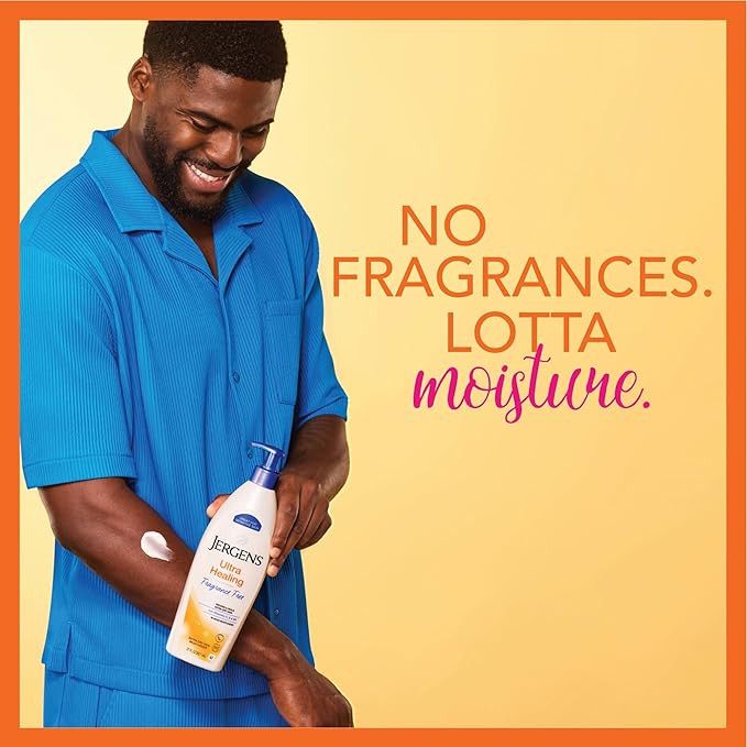 Jergens Ultra Healing Dry Skin Lotion, Hand and Body Moisturizer for Quick Absorption into Extra Dry Skin with Hydralucence Blend, Vitamins C, E and B5, White, 21 oz-VivaGrace Women