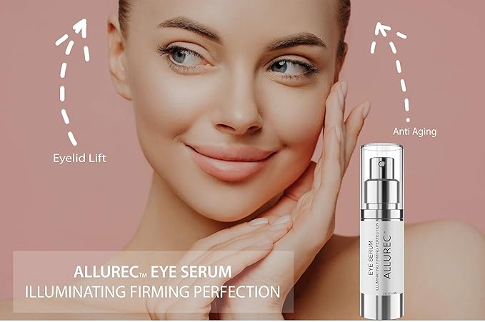 ALLUREC™ Eye Cream Serum: Illuminating Firming Perfection. Best Eye Serum Peptides Cream for Firming Lifting Eyelids Anti- Aging Winkles Bags Dark Circle Puffiness Total Effects.-VivaGrace Women