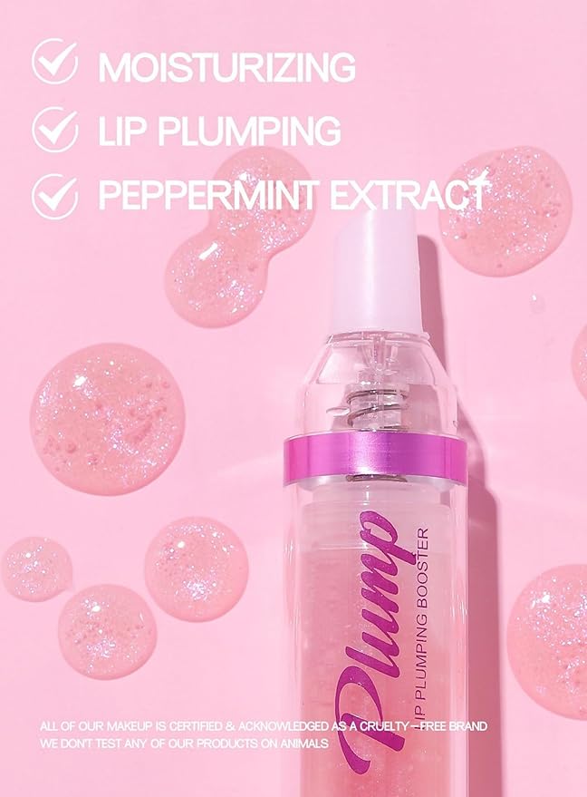 Lip Plumper 6 Colors Moisturizing Glossy Plumping Lip Gloss Long Lasting Hydrating Natural Lip Plumper for Women Girls (Color 02)-VivaGrace Women