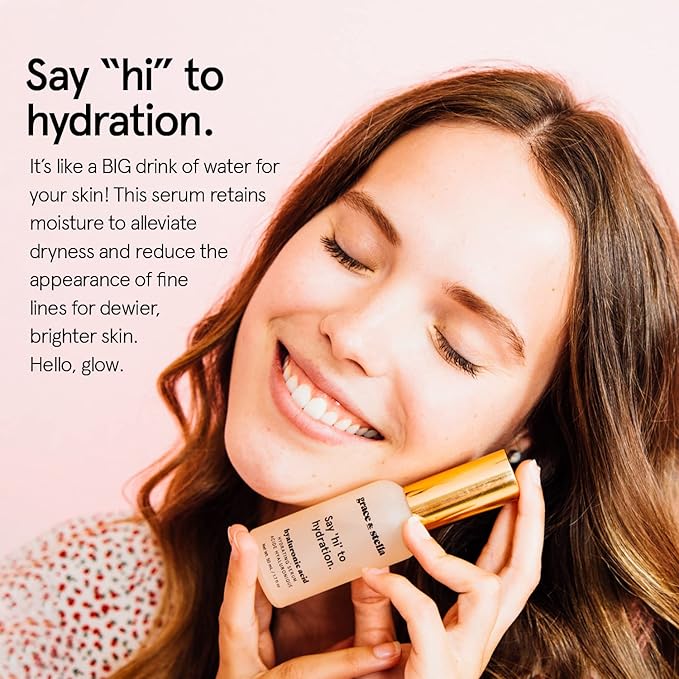 grace & stella Award Winning Hyaluronic Acid Serum (50ml/1.7 fl oz) Hydrating Hyaluronic Acid Serum for Face - Acido Hialuronico for Women - Remove Fine Lines, Wrinkles, Anti Aging - Vegan Skincare-VivaGrace Women