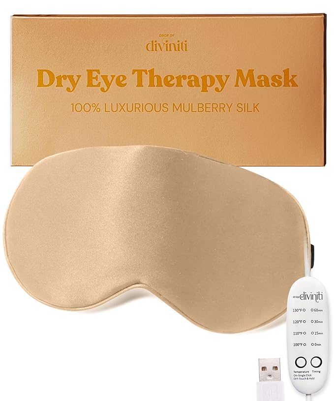 Heated Eye Mask for Dry Eye Relief - Stye Eye Treatment, Warming Eye Mask for Dry Eyes Mask Warm Compress for Eyes, Sinus Mask Heated Eye Patch - Dry Eye Mask Moist Heat Electric Warming - Champagne-VivaGrace Women