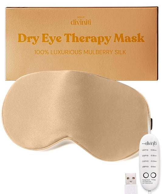 Heated Eye Mask for Dry Eye Relief - Stye Eye Treatment, Warming Eye Mask for Dry Eyes Mask Warm Compress for Eyes, Sinus Mask Heated Eye Patch - Dry Eye Mask Moist Heat Electric Warming - Champagne-VivaGrace Women
