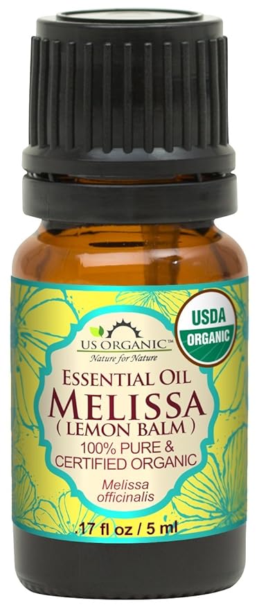 US Organic 100% Pure Melissa (Lemon Balm/Sweet Balm) Essential Oil - USDA Certified Organic, Steam Distilled - W/Euro Dropper (5 ml / 1/6 fl oz)-VivaGrace Women