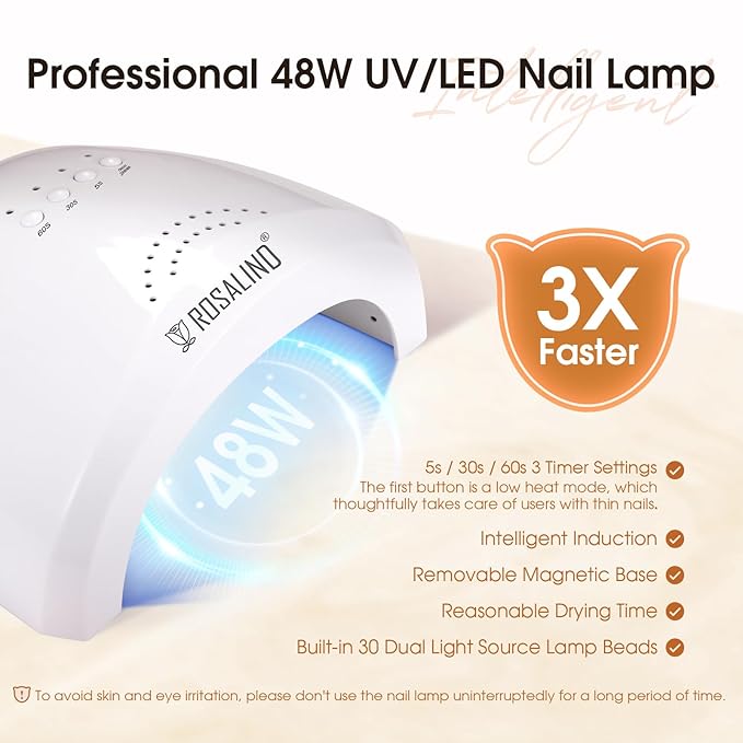 Poly Nail Gel Starter Kit -14 Colors + 75 Nail Art Accessories Kit,ROSALIND Clear Pink Nude Glitter Poly Nail Gel with Big UV Light 48W and Electric Nail Drill Starter Kit-VivaGrace Women