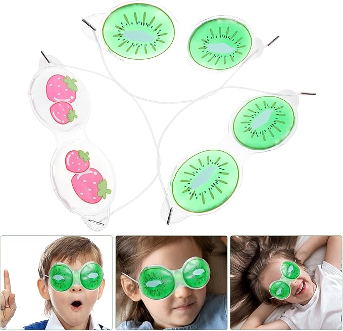 Beavorty 3pcs Sleep mask Eye mask Sleeping mask face mask Cucumbers Gel ice Cooling mask Cooling Eye Pads Eye Cooling mask Kids Cooling Masks Eye Patch Child Cold PVC-VivaGrace Women