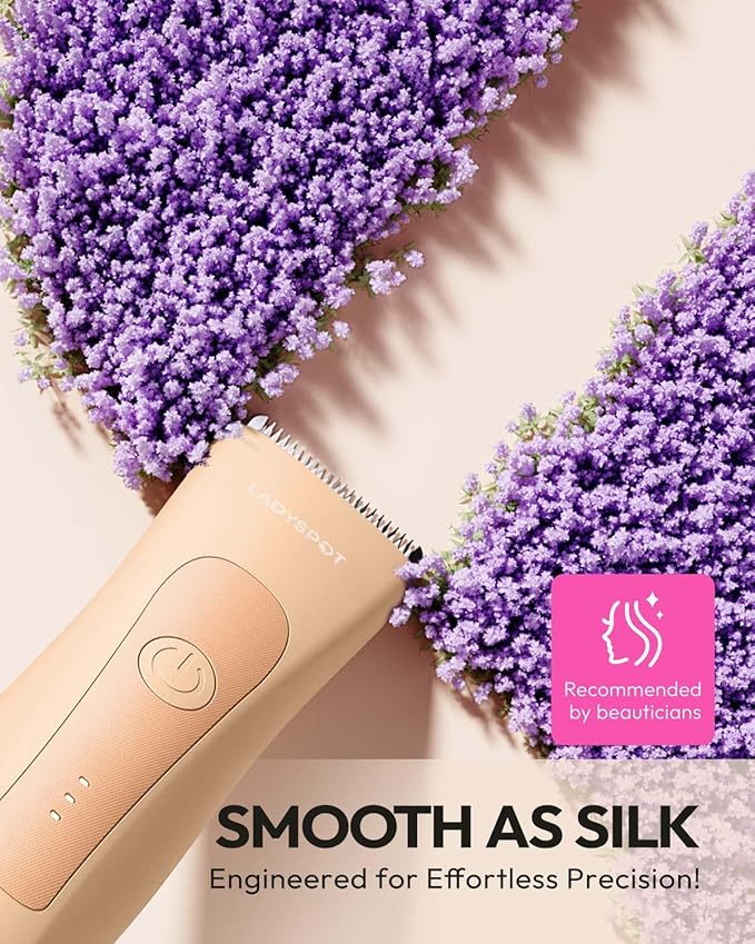 LADYSPOT™ Finishing Trimmers, Electric Shaver for Women, Hair Trimmer for Womens, Shaving & Grooming Sets Kit with 3 Guard and Replaceable Ceramic Blade Heads, Waterproof Wet/Dry(Orange)-VivaGrace Women