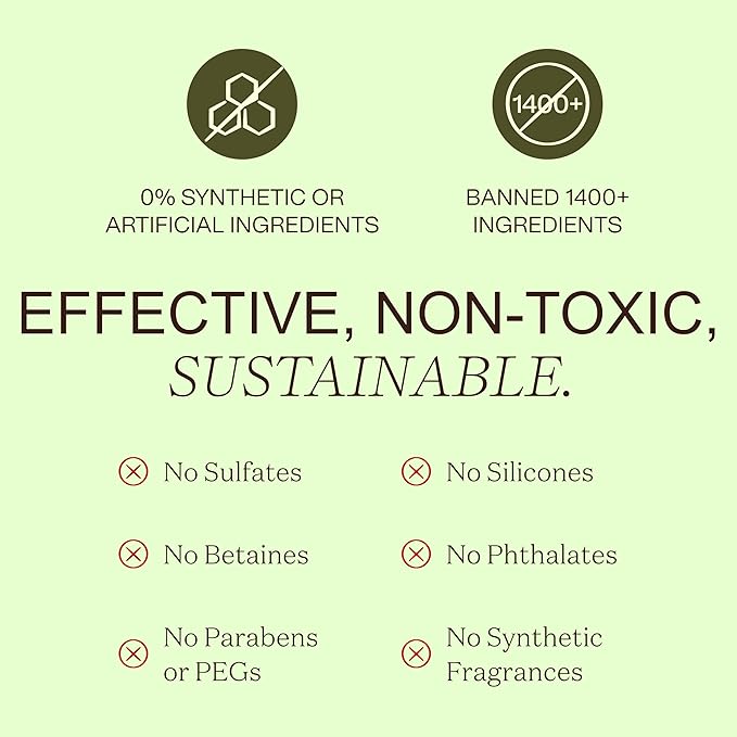 Non Toxic Vegan Shampoo with Organic Ingredients, Apple Cider Vinegar & Tea Tree Oil - Sulfate Free, Color Safe, Paraben Free, Gluten Free, Cruelty Free, pH Balanced-VivaGrace Women