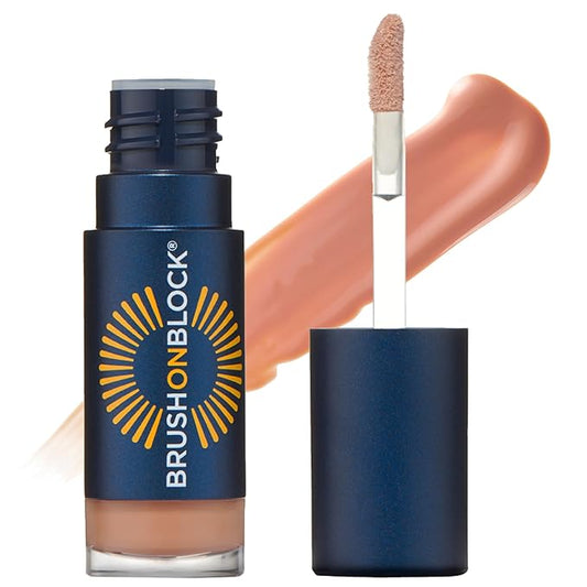 Brush On Block Sun Shine Protective Lip Oil SPF 30, Mineral Protection from UVA/UVB & Blue Light, Hydrating, Cruelty-Free, Gluten-Free, & Vegan, Nude-VivaGrace Women