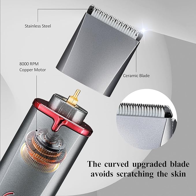 Electric Razors for Women, 3-in-1 Electric Lady Clipper Pubic Hair Trimmer-Painless Hair Removal Groomer Kit Rechargable Bikini Trimmer for Women with 3 Trimmer Heads, IPX7 Waterproof-VivaGrace Women