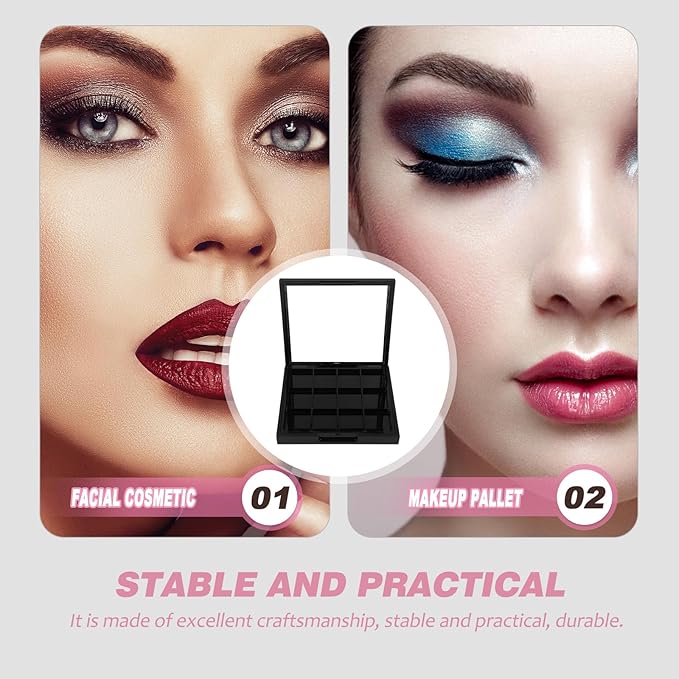 Beaupretty Empty Lip Palette Eyeshadow Makeup Palette Empty Eyeshadow Palette Empty Make Up Container Palette for DIY Cosmetics Lipstick Blush Powder
