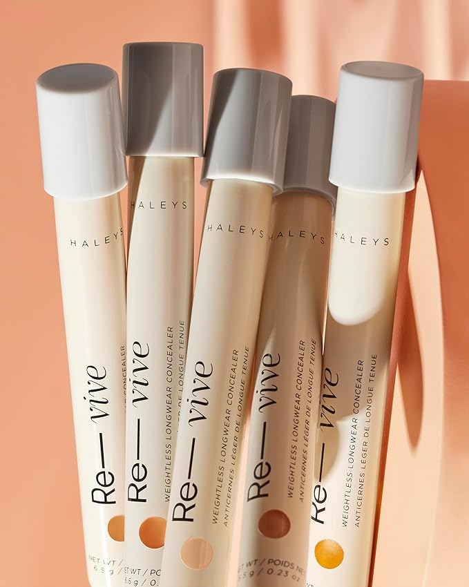 HALEYS Weightless Longwear Concealer (Fair - Neutral), Re-vive, Medium to Full Coverage, Gripping, Fast-setting, All-Day Wear, Spot Concealing, Brightens, Streak-free, Light-diffusing, V+CF-VivaGrace Women