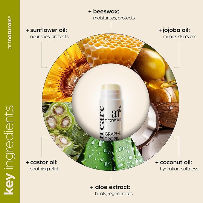 ArtNaturals Organic Beeswax Lip Balm Gift Set - Assorted Flavors with Aloe, Coconut & Jojoba Oils-VivaGrace Women