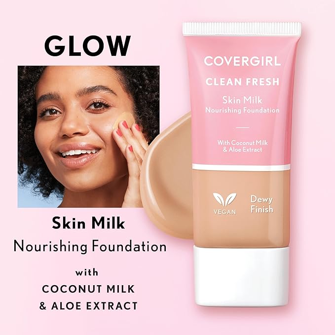 COVERGIRL, Clean Fresh Skin Milk Foundation, Deep/Dark, 1 Count (packaging may vary)-VivaGrace Women