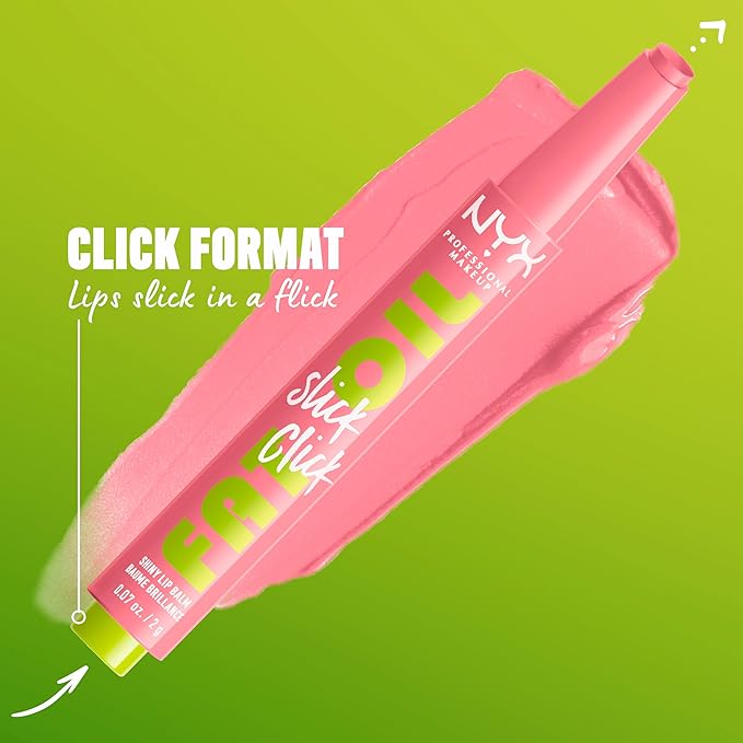 NYX PROFESSIONAL MAKEUP Fat Oil Slick Click, Lightweight, Buildable, Pigmented Vegan Lip Balm - Clout-VivaGrace Women