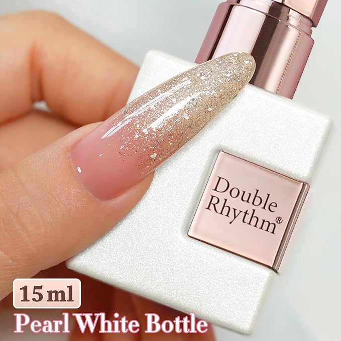Double Rhythm 0.5Oz Glitter Gel Polish Shimmer Reflective Color for Nail Art Salon DIY Soak Off 15ml Nail Lamp Gel Polish at Home (Golden-B1160)