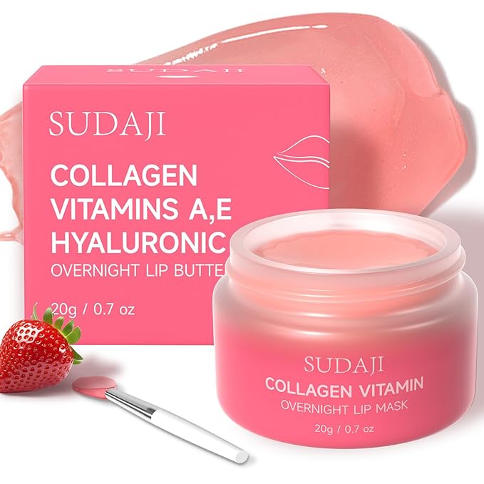 Lip Mask, Collagen Hydrating Lip Balm, Overnight Moisture Lip Butter with Hyaluronic Acid & Aloe Vera, Sleeping Nourishing Lip Butter Balm-VivaGrace Women
