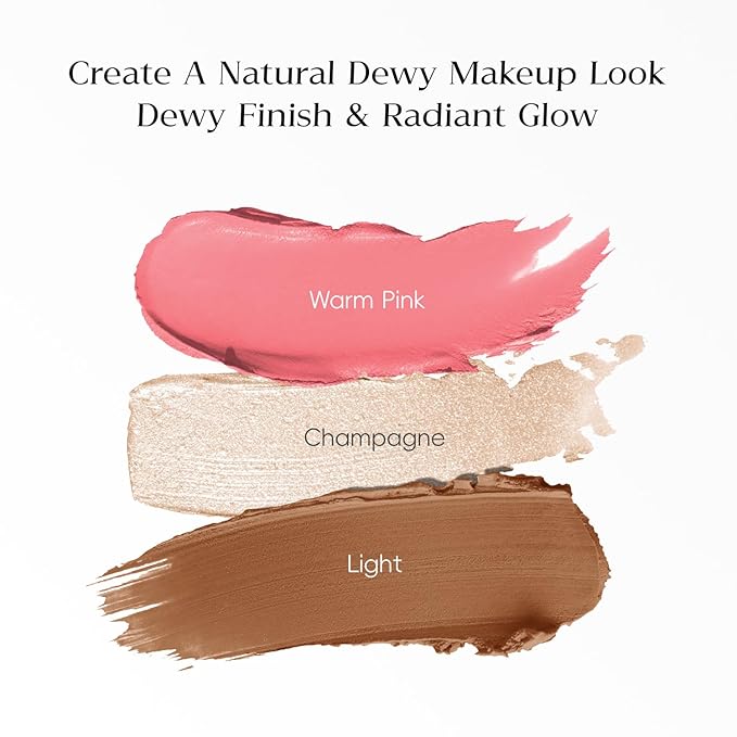 Trio Contour Sticks Set, Highlighter Stick & Bronzer Stick & Blush Stick For Cheek+Lip,Highlight and Contour to Create a Natural Dewy Makeup Look for Light | Set of 45g/1.6fl.oz-VivaGrace Women