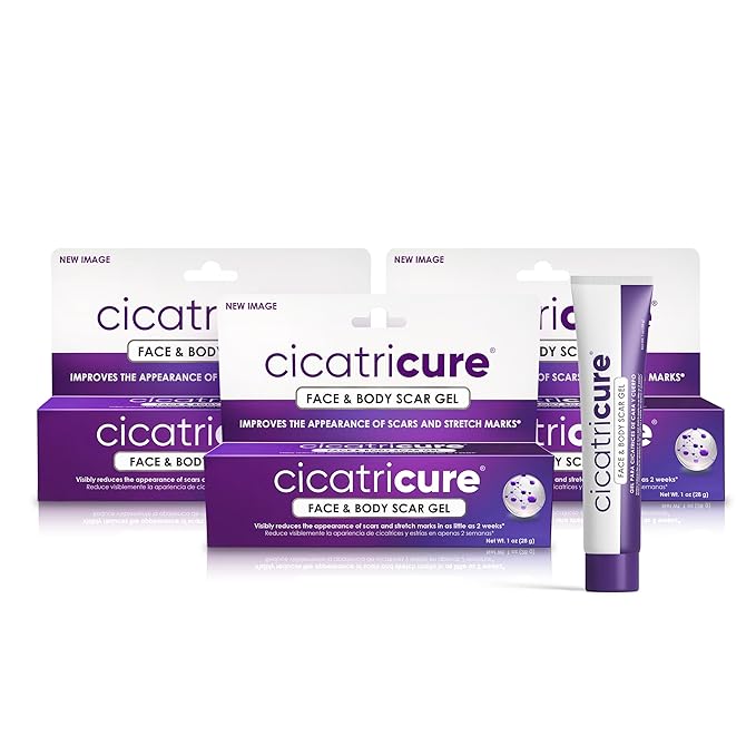 Cicatricure Advanced Scar Gel for Face & Body - Proven Results in 2 Weeks, Scar Treatment for Surgical Scars, Stretch Marks, Scars of Burns and Injuries, Acne Scar Treatment, 1 oz (28 g) - Pack of 3-VivaGrace Women