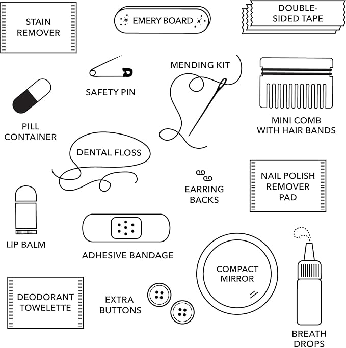 Pinch Provisions Velvet Minimergency Kit, for Her, Includes 17 Must-Have Emergency Essential Items, Compact, Multi-Functional Pouch, Gift for Parties and Birthdays-VivaGrace Women
