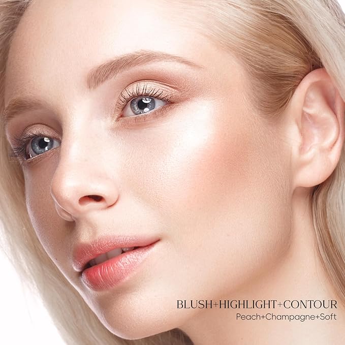 Trio Contour Sticks Set, Highlighter Stick & Bronzer Stick & Blush Stick for Cheek+Lip,Highlight and Contour to Create a Natural Dewy Makeup Look for Fair | Set of 45g/1.6fl.oz-VivaGrace Women