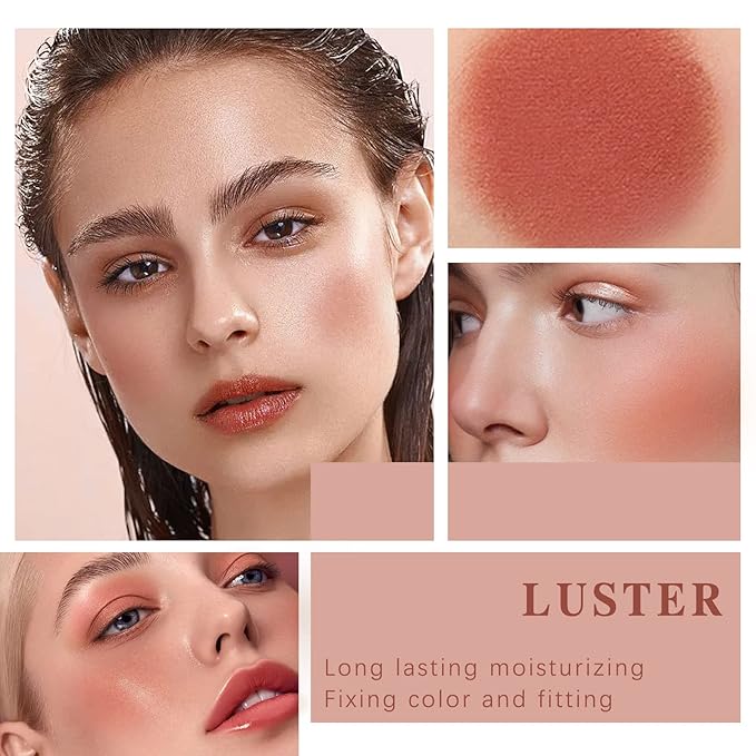Cream Blush Stick for Cheeks Makeup,Waterproof Blush Face Stick Multi-Use Lip and Cheek Tint,Matte Finish Lightweight Easy to Blend Natural Cream Blusher Makeup for All Skin Tones- Rose Red-VivaGrace Women