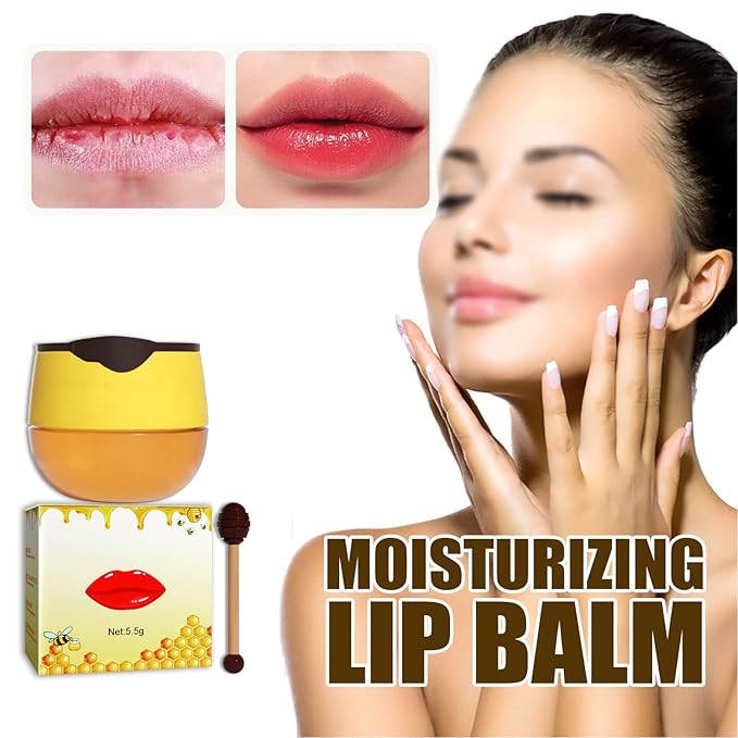 2pcs Honey Lip Balm, Lip Hydrating Prevention Dry and Cracked Lip Scrubs Exfoliator, Day and Night Repair Lip Sleeping Masks Honey Lip Balm-VivaGrace Women