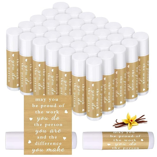 Demissle Thank You Gifts for Coworker Lip Balm Bulk Set Inspirational Appreciation Gifts Leaving Farewell Gifts Vanilla Ingredients Lips Care Products for Friends Teacher Worker Employee (48 Pcs)-VivaGrace Women