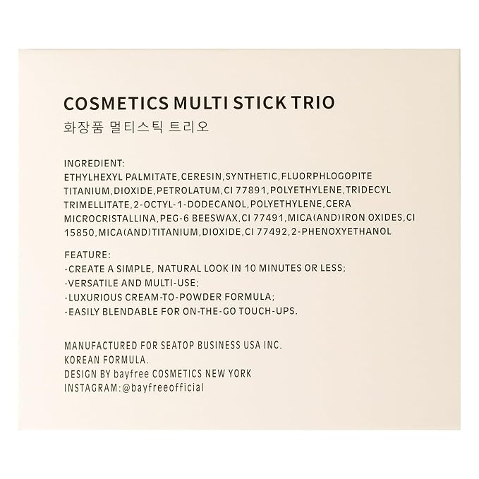 KIMUSE Multi Stick Trio Face Makeup, Cream Blush Stick for Cheeks & Lips, Moisturizer & Highlighter Makeup Sticks for All Skin-VivaGrace Women