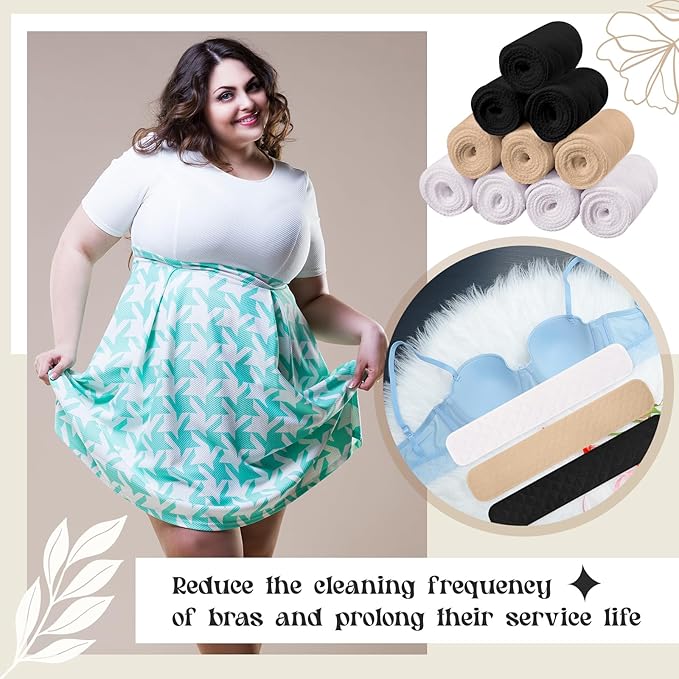 Toulite 10 Pcs Cotton Bra Liners 3 Layer Rectangle Under Bra Pads Sweat Liners for Women Sweating Supplies-VivaGrace Women