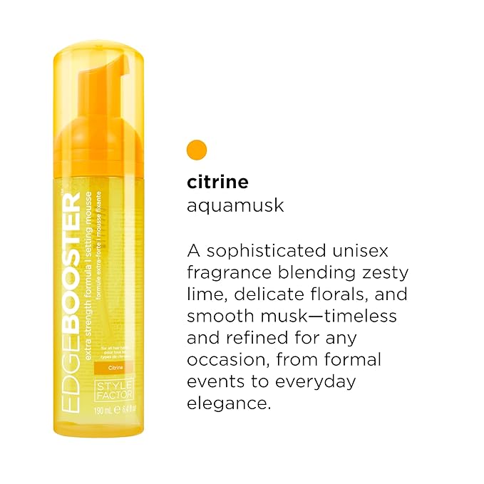Style Factor EDGE BOOSTER Extra Strength Setting Mousse – Frizz Control, Extra Volume, and Conditioning – 2.5oz Citrine Mousse for Curly Hair-VivaGrace Women