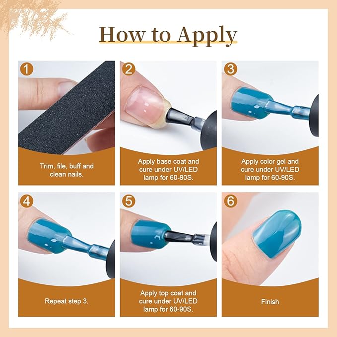 JODSONE 60 PCS Gel Nail Polish Set with 5 Bottles of Base and Glossy Matte Top Coat Soak off Gel Nail Set Suitable for All Seasons Gifts-VivaGrace Women