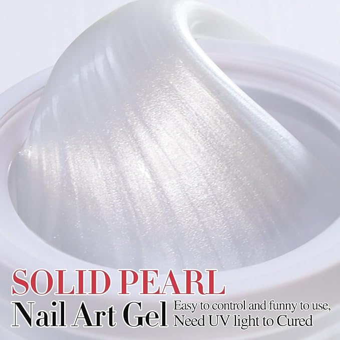 Double Rhythm 3D Nail Gel Pearl Solid Sculpting Gel for Nail Art Non-Sticky Hard Gel for Building Carving Molding Nail Extension Soak Off UV/LED Nail Art Salon Home DIY 0.5 Oz (Silver-Silk 01)-VivaGrace Women