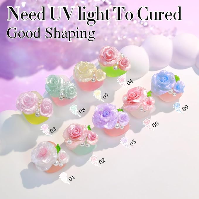 Double Rhythm 3D Nail Gel Pearl Solid Sculpting for Nail Art Non-Sticky Hard for Building Carving Molding Extension Soak Off UV/LED Nail Art Salon Home DIY 0.5 Oz (Yellow-Silk 07)-VivaGrace Women