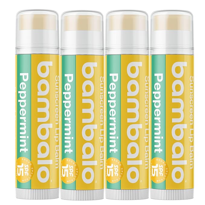 4-Pack Peppermint SPF 15 Lip Balm - Organic Ingredients, Broad Spectrum UVA/UVB Protection - Hydrating & Moisturizing, USA Made-VivaGrace Women