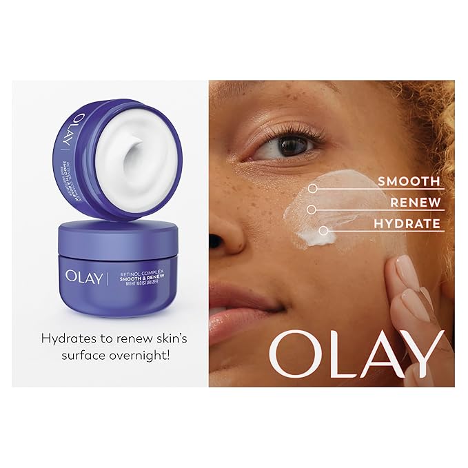 Olay Retinol Face Moisturizer, Smooth & Renew Cream for Women, Fragrance-Free - Anti-Aging, Anti-Wrinkle, Smooth Fine Lines, Tightening, Brightening - Recyclable Sustainable Eco Jar, Non-Greasy, 2 Oz-VivaGrace Women