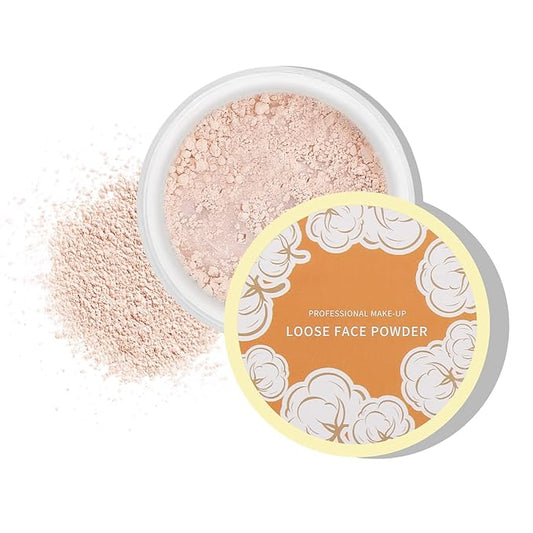 Boobeen Loose Face Powder Translucent Setting Powder Oil Control Loose Powder, Soft Focus Effect Makeup Loose Setting Powder, Lightweight Shine Control Matte Finishing, with Puff-VivaGrace Women