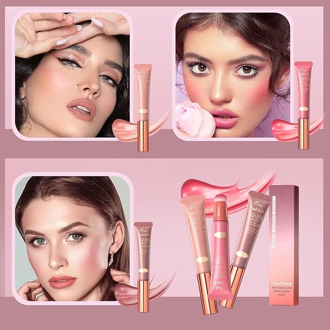 Blush Beauty Wand Cream Blush Stick for Cheeks and Lips,Blush Creams Blush Highlighter,Easily Blendable,Stick Blush Smudge Proof-VivaGrace Women