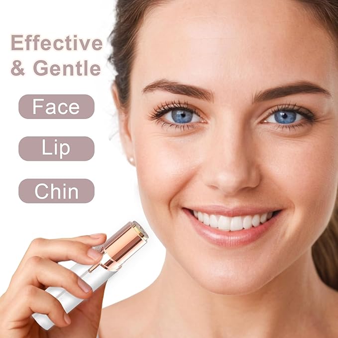 Hair Remover for Face Woman, Electric Face Shaver for Women Chin, Lip, Peach Fuzz with 2 Pc Replacement Heads, USB Rechargable-VivaGrace Women